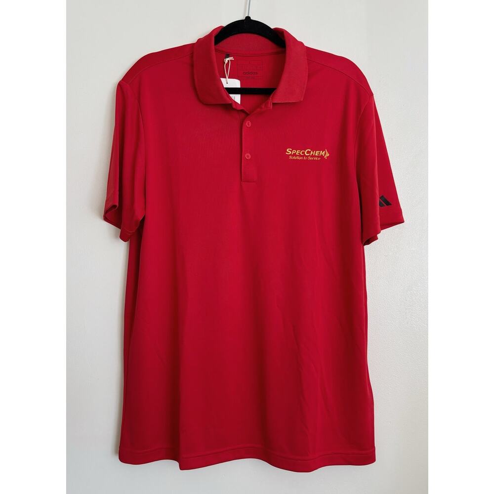 Red Men's Adidas Performance Polo Shirt L